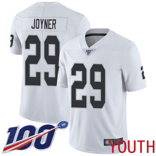 Oakland Raiders Limited White Youth Lamarcus Joyner Road Jersey NFL Football #29 100th Season Vapor Jersey->women nfl jersey->Women Jersey